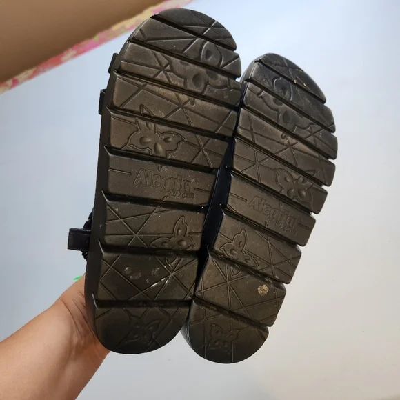 Alegria PG Lite Shoes ROZ Black ROZ-101 Size 39 9 Open Toe Wedge Sandals - Picture 7 of 10